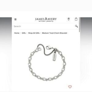 📿🆕James Avery Sterling Silver Twist Charm Bracelet